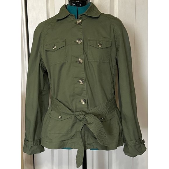 Isaac Mizrahi for Target Single-Breasted Tie Jacket Cotton Blend Women's Size L - Picture 1 of 14